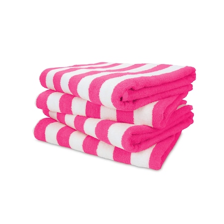 Hospeco California Cabana Beach Towels 30x70 Pink (4pk) CABANA-PK